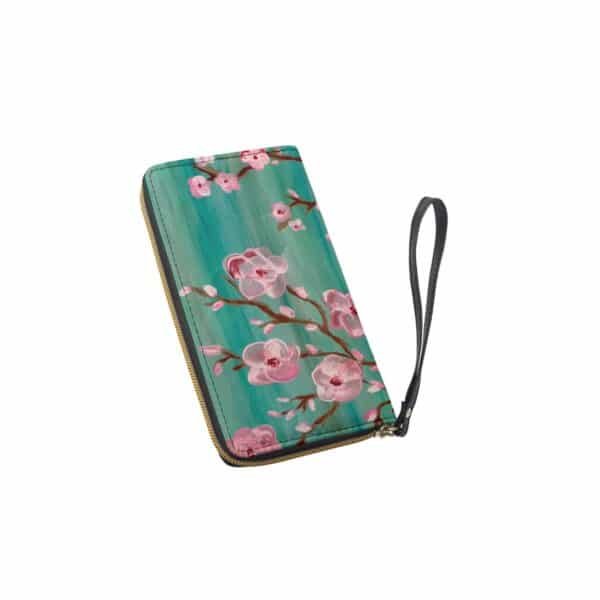 Cherry Blossom Zip Clutch with Strap - Image 2