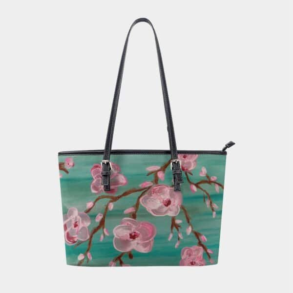 Cherry Blossom Vegan Leather Tote - Image 3