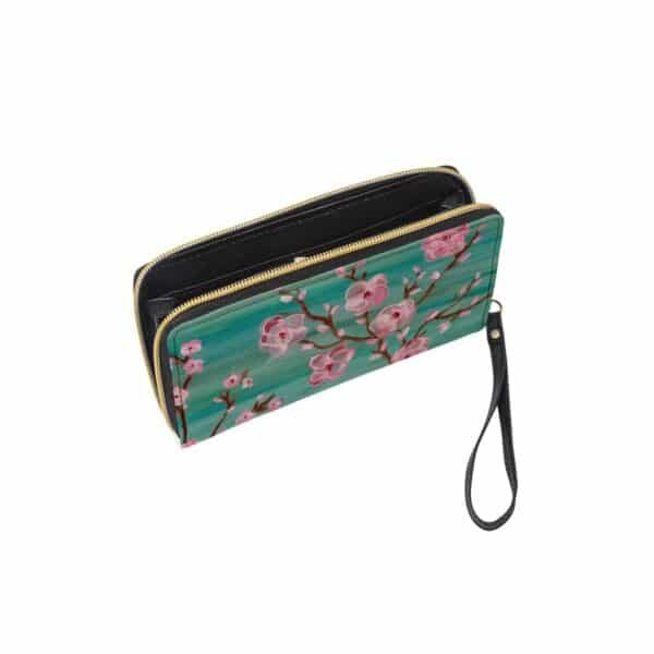 Cherry Blossom Zip Clutch with Strap - Image 3