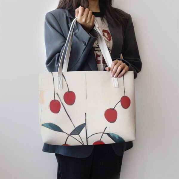 Dream Cherry Vegan Leather Casual Tote - Image 2