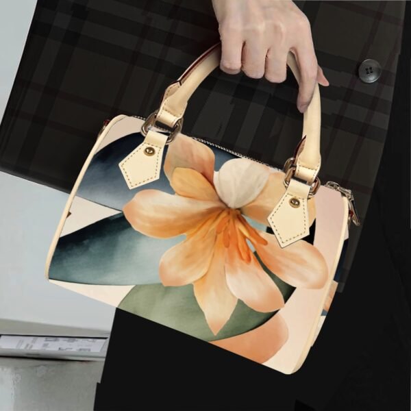 Amber Vegan Leather Barrel Crossbody Handbag - Image 2