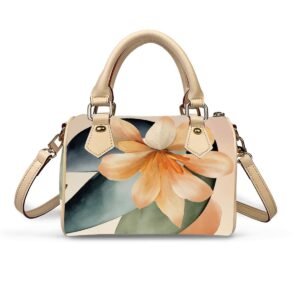 Amber Vegan Leather Barrel Crossbody Handbag