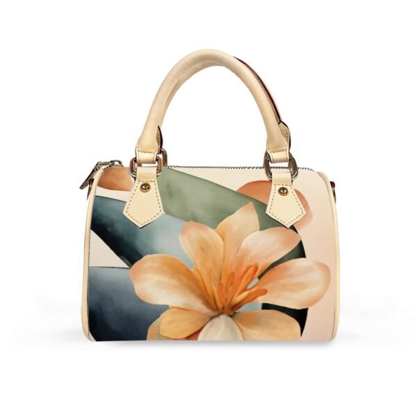 Amber Vegan Leather Barrel Crossbody Handbag - Image 4