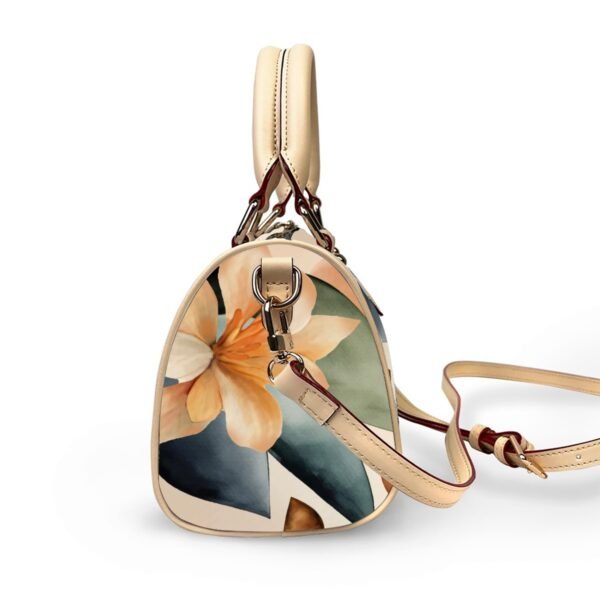Amber Vegan Leather Barrel Crossbody Handbag - Image 5