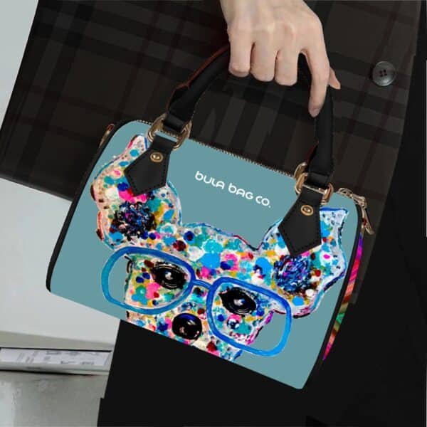 Sparkles Vegan Leather Barrel Crossbody Handbag - Image 5