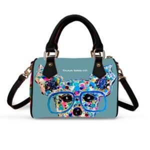 Sparkles Vegan Leather Barrel Crossbody Handbag