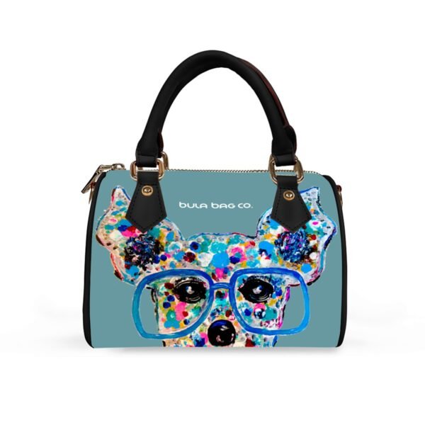 Sparkles Vegan Leather Barrel Crossbody Handbag - Image 4